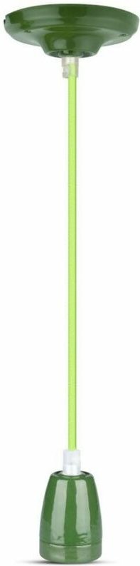 V-TAC VT-7998 Hängendes Licht 1MT E27 Hochfrequenzporzellan Lampenhalter Ф47mm IP20 Grün - SKU 3805