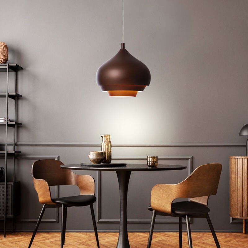 Eglo - Pendel Decken Lampe creme Wohn Ess Zimmer Beleuchtung Hänge Leuchte braun 97214