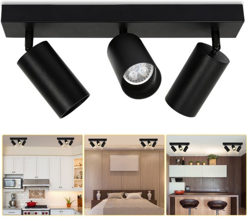 Thumbnail - Deckenstrahler led Einbaustrahler Warmweiß Spots drehbar schwenkbar schwarz-matt für Wohnzimmer, Küche, Esszimmer Strahl...
