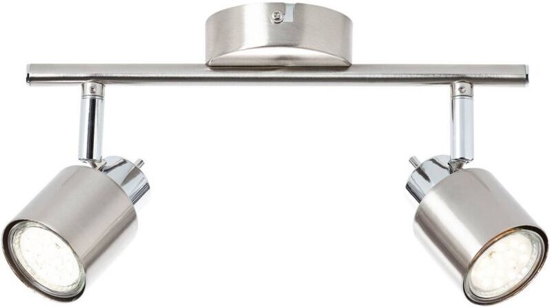 Brilliant - Lampe Andres Spotrohr 2flg nickel/chrom 2x PAR51, GU10, 10W, geeignet für Reflektorlampen (nicht enthalten) ...