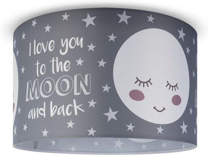 Paco Home Deckenlampe Kinderzimmer Pendelleuchte Baby Lampenschirm Stoff Rund Sterne Design 1 (Ø45,5 cm), Deckenleuchte ...