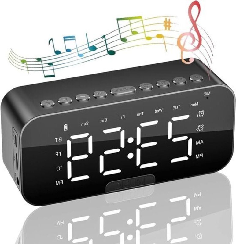 Titel geändert: Radiowecker mit Bluetooth-Lautsprechern und Digitalwecker fürs Schlafzimmer – tragbar und mit einstellba...