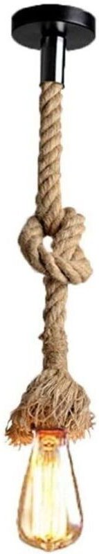E27 Retro-Hängeleuchte aus Hanfseil im Vintage-Stil, rustikale Leuchte für Restaurant, Bar oder Café – 1,5 m – RW