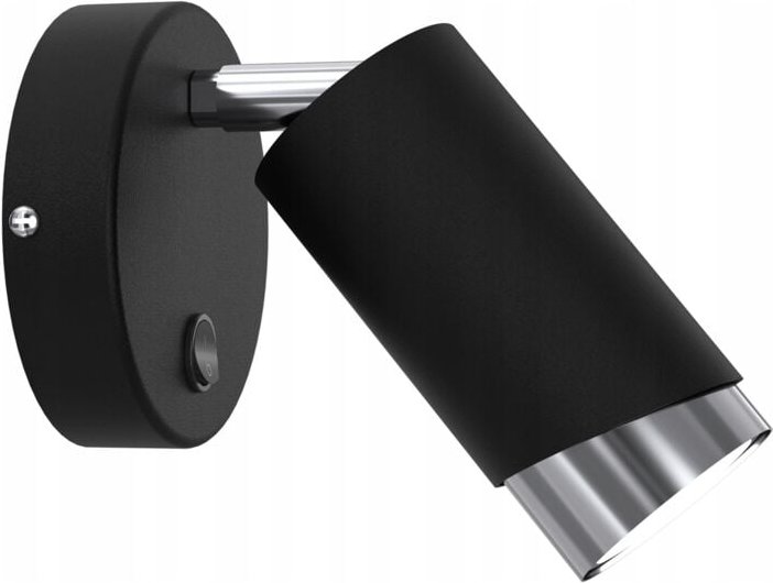 Frei. Verstellbare schwarze Chrom-Spot-Wandleuchte mit Ewilight Bevel-Schalter