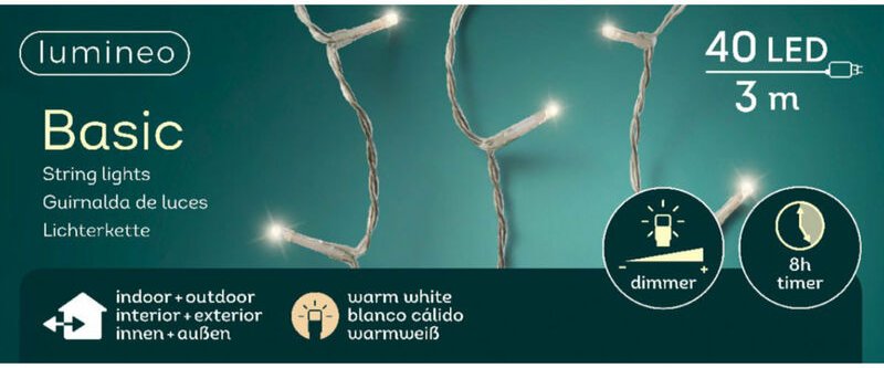 Thumbnail - Kaemingk - Lumineo led Lichterkette Basic 300 cm 40 Lichter warmweiß