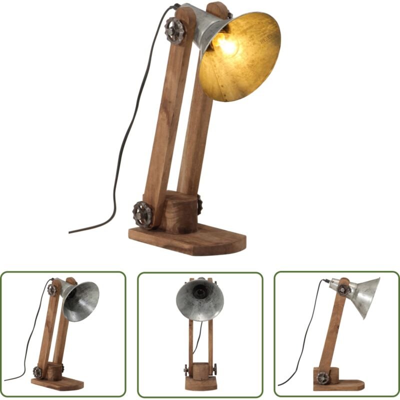 The Living Store Schreibtischlampe 25 W Vintage-Silbern 23x13x52 cm E27 - Vintage-Lampe - Industrielampen - Schreibtisch...