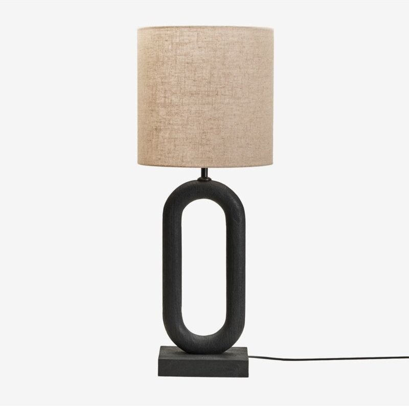 SKLUM Tiberia Tischlampe aus Mangoholz Schlichtes Schwarz