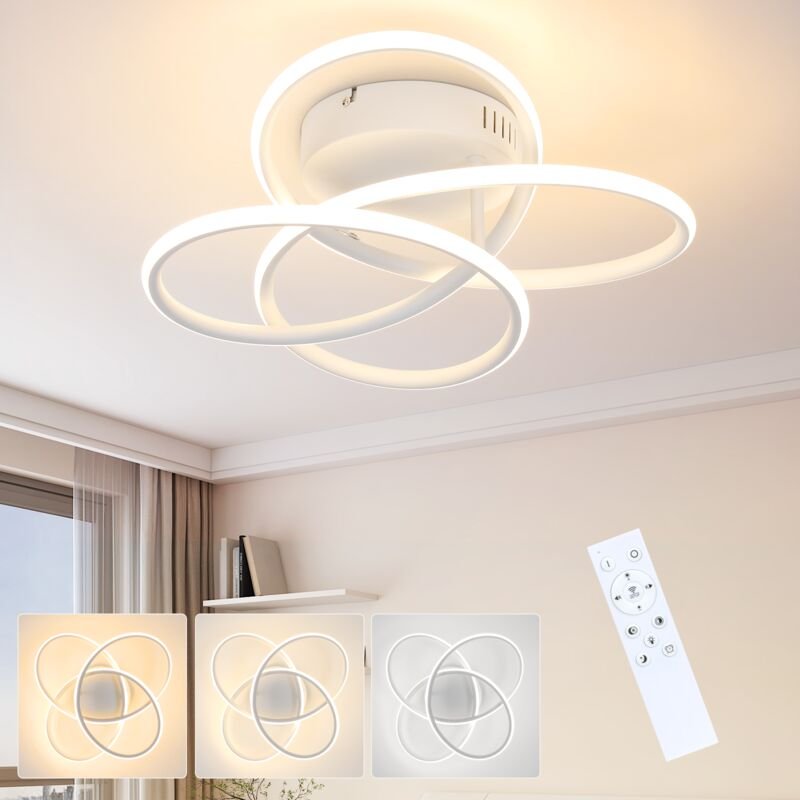 Led Deckenlampe Deckenleuchte Flur - Schwarz Flurlampe Modern Design Dimmbar mit Fernbedienung in Schmetterlingforming 3...