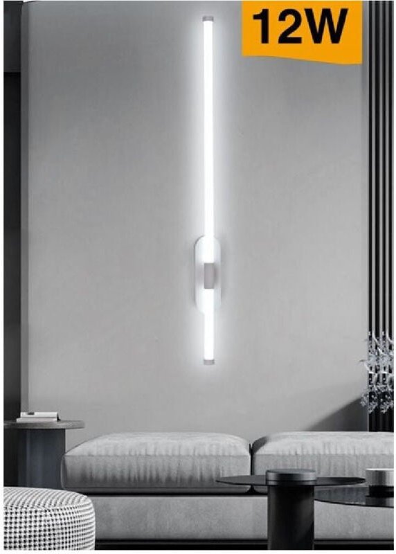 Trade Shop Traesio - Trade Shop - led Wandleuchte 12 Watt Langes Rohr Modernes Weiß Kalt Warm Natur Licht E80 -