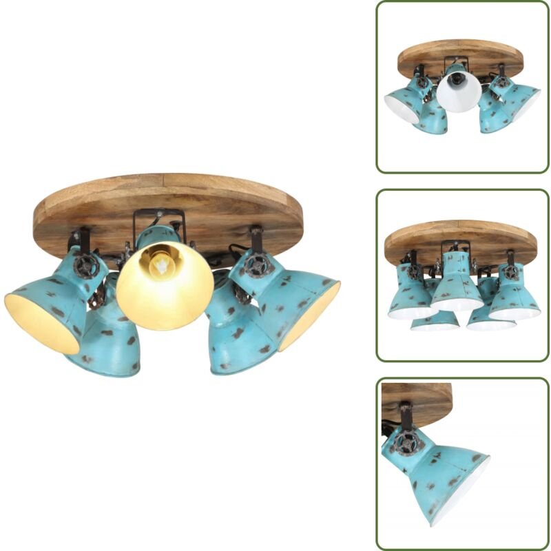 E27 - vidaXL Deckenleuchte 25 W Blau 50x50x25 cm E27 - 5-flammig