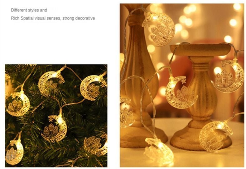 40 led usb Ramadan Lichterketten Islamische Lichterketten Ramadan Dekorationen für Zuhause usb Powered Ausziehbar,D