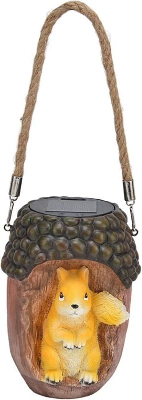 Solar-Hängelaterne in Eichhörnchenform, dekorative Tier-Außenbeleuchtung für Terrasse, Hof und Weg, Solarleuchte