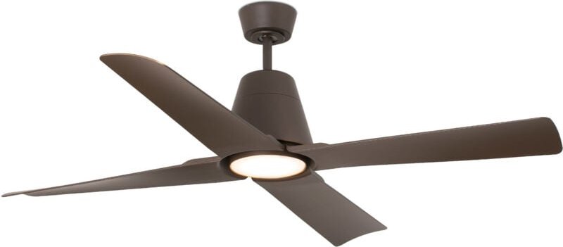 Faro Typhoon Mittlerer Deckenventilator mit 3 Flügeln, Braun, mit Licht IP44, 3000 K, Wiz Smart System