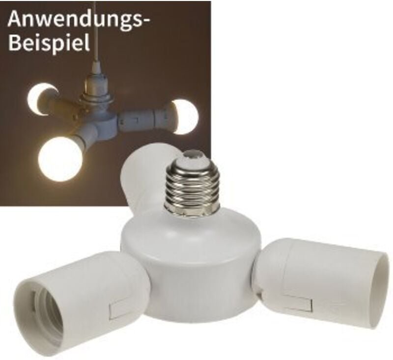 Chilitec - E27-Fassung 'Triple' 22237, Adapter auf 3x E27-Schraubfassungen, weiß