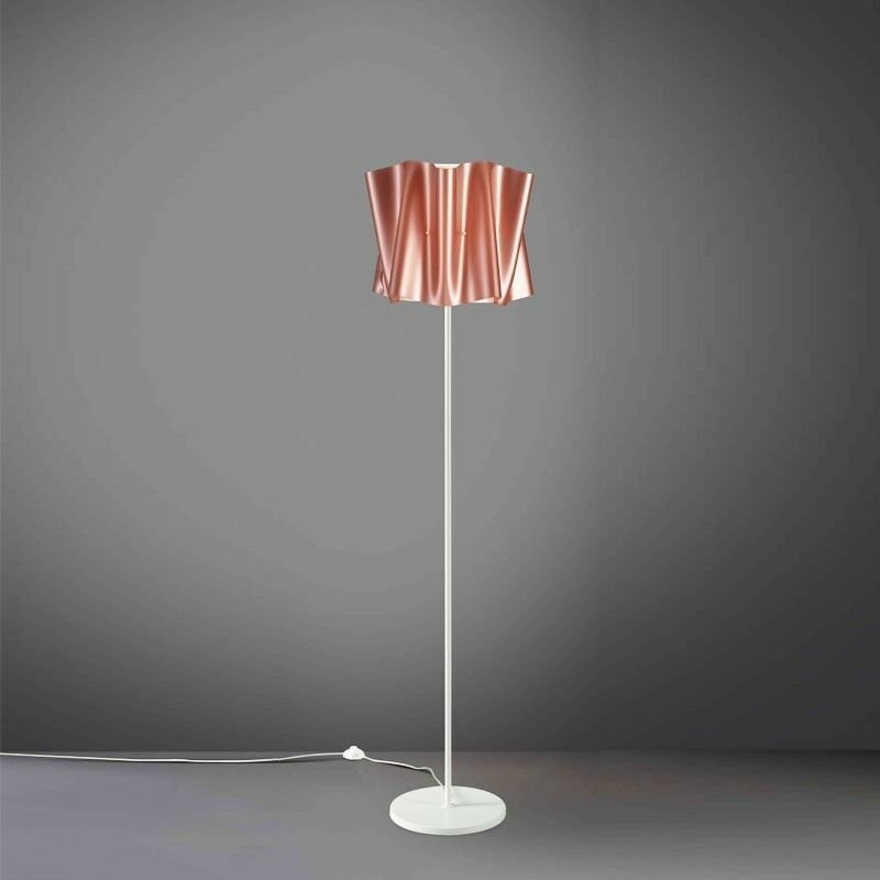 Linea Zero - Stehlampensockel und -stiel aus Metall folio Lampenschirm Kupfer Durchmesser 40x H164 cm