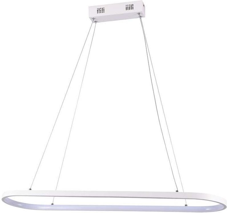 Thumbnail - Led Hängelampe Pendelleuchte Aluminium Weiß warmweiß oval 2760 Lumen h 108cm