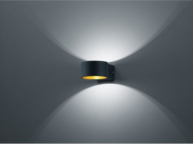 Wandleuchte Lacapo Schwarz und Gold Led Double Light Trio Lighting