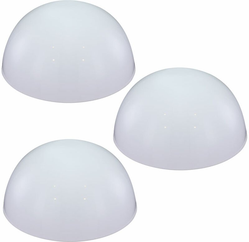 Solarleuchte Halbkugel Kugelleuchte Solar Außen Gartendeko Halbkugel, weiß, led Leuchtmittel, d 20 cm, 3er Set