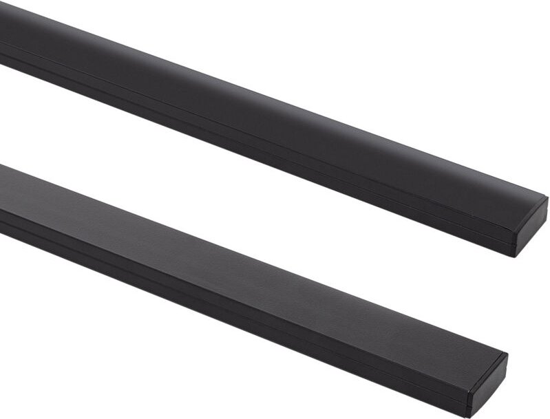 Aluminiumprofil Aufbau für LED Streifen bis 20 mm mit durchgehender Abdeckung Schwarz 2 m Schwarz transluzent