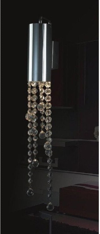 Italux - Larix - Klassische Wandleuchte Chrom 1 Leuchte mit Kristallschirm, GU10