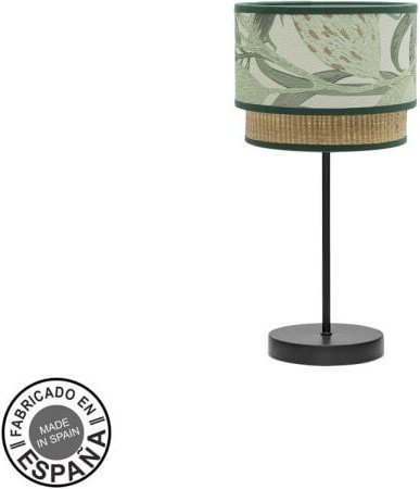 Kleine Tischleuchte de Congo 1xe14 Schwarz/grün-natur - Fabrilamp