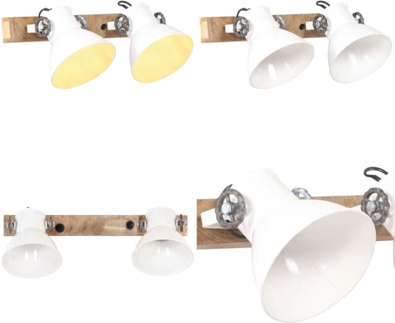 Vidaxl - Wandlampe Industriestil Weiß 45x25 cm E27 - Industrielampen - Wandleuchte - Wohnraumbeleuchtung - Landhausstil ...