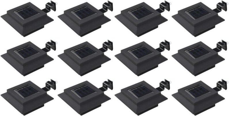 Solar-Außenleuchten 12 Stk. led Rechteckig 12 cm Schwarz Vidaxl