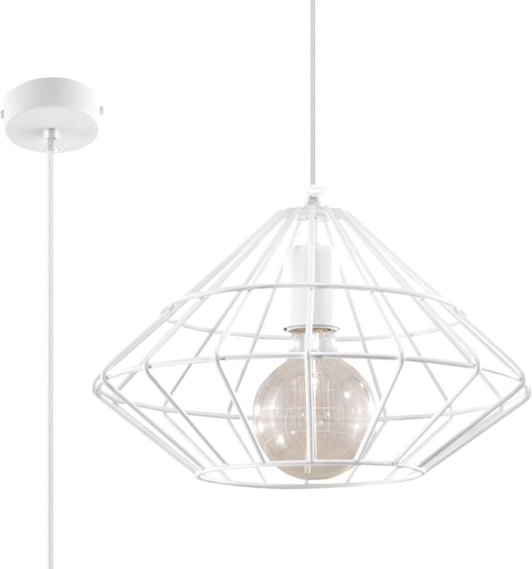 Sollux UMBERTO - 1 Lichtkäfig Deckenanhänger Weiß, E27