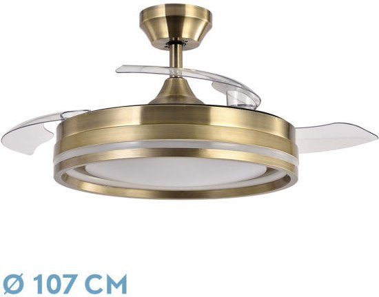 Ventilator DC CERRATO -Ventilator -Lederfarbe mit drei ausfahrbaren Flügeln mit 6 einstellbaren Geschwindigkeiten mit 3 ...