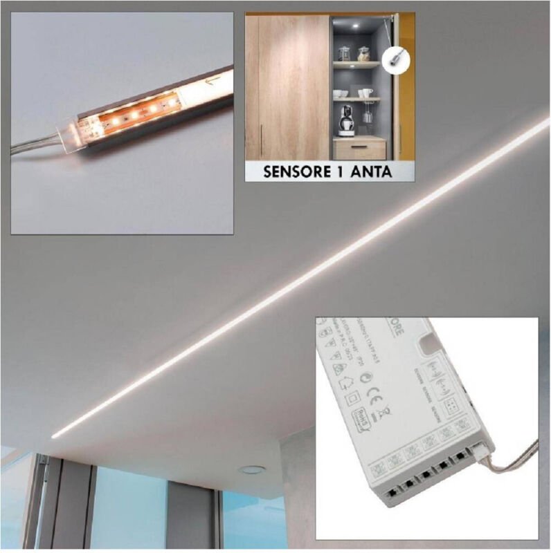 Trade Shop - kit barra led 12W lebensmittelprofil 24W 12V light 4000K sensor interartion -
