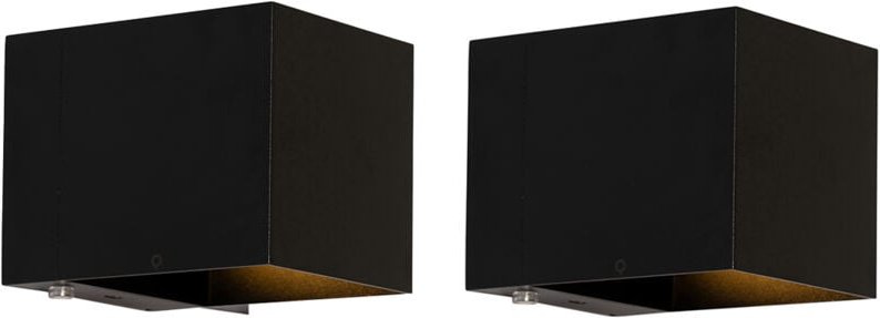 Thumbnail - Set mit 2 Wandleuchten Schwarz mit Dimmer Wiederaufladbar - Joris