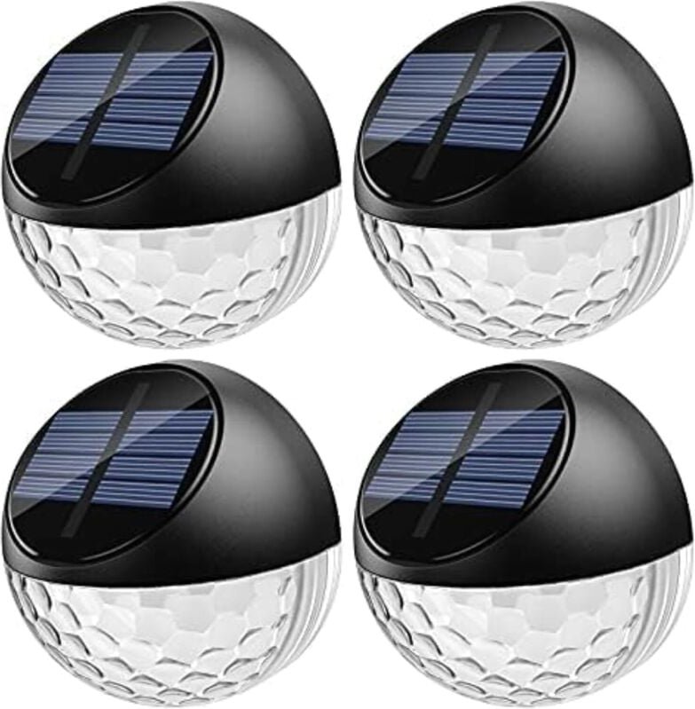 Thumbnail - 4er-Pack LED-Solarleuchten, Außenwandlampe, IP65, wasserdicht, dekorative Beleuchtung, warmweißes Licht, Zaunlampe, Wand...