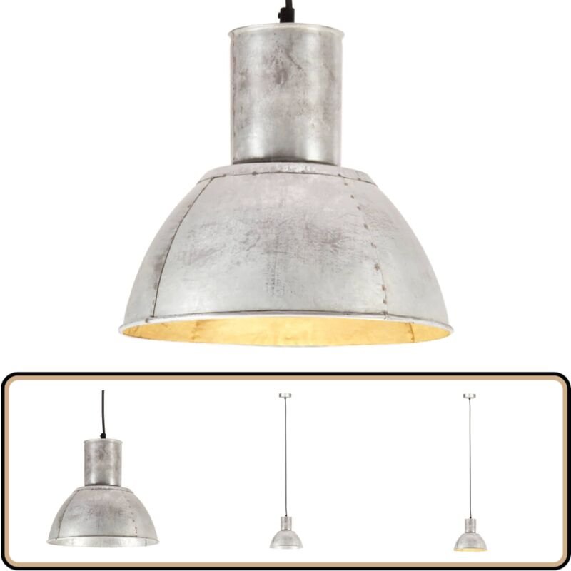 vidaXL Hängelampe 25 W Silbern Rund 28,5 cm E27