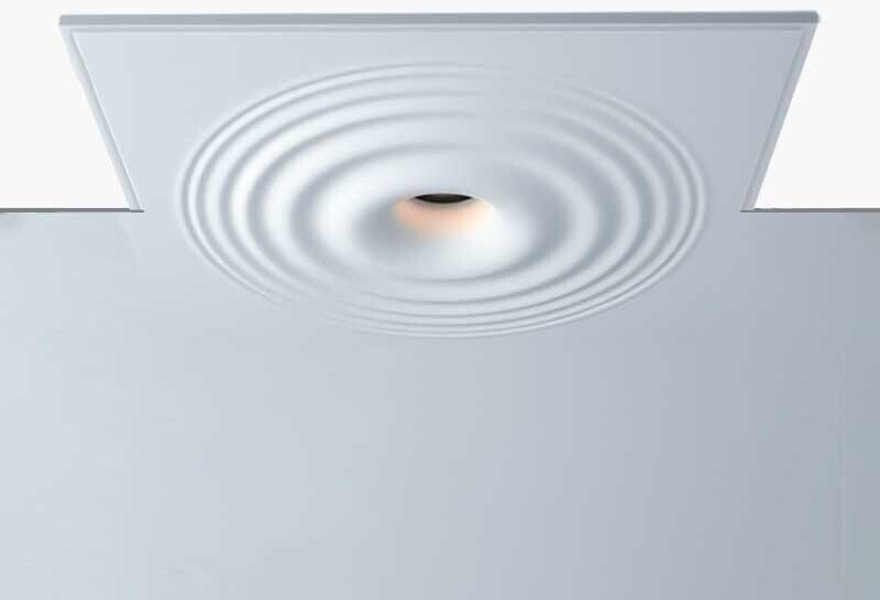 Gipseinbauleuchte mit Welleneffekt - 200 x 200 mm - GU10