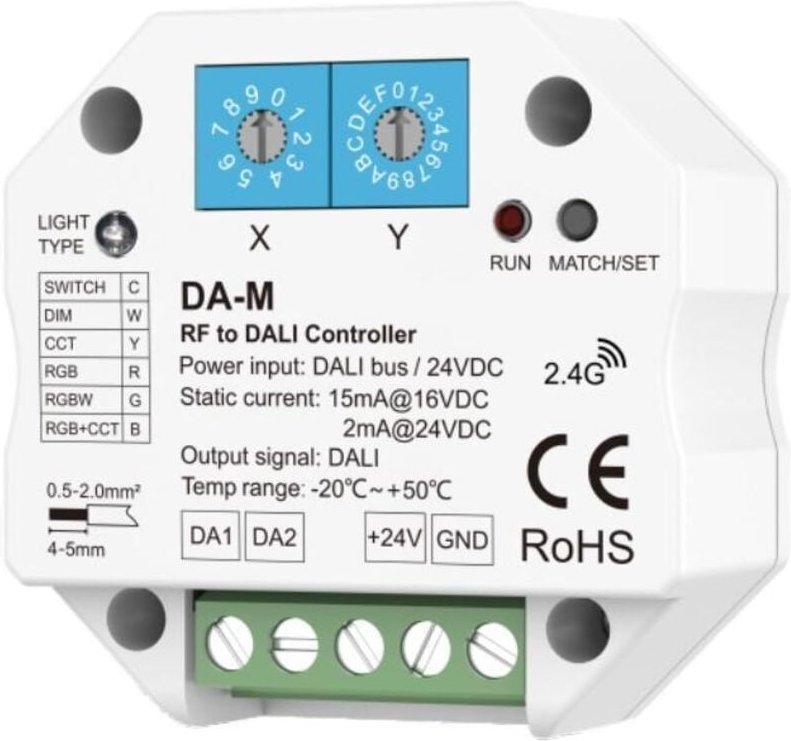 Konverter RF zu DALI Kompatibel mit Fernbedienung, Tuya Wifi und Philips Hue Weiß