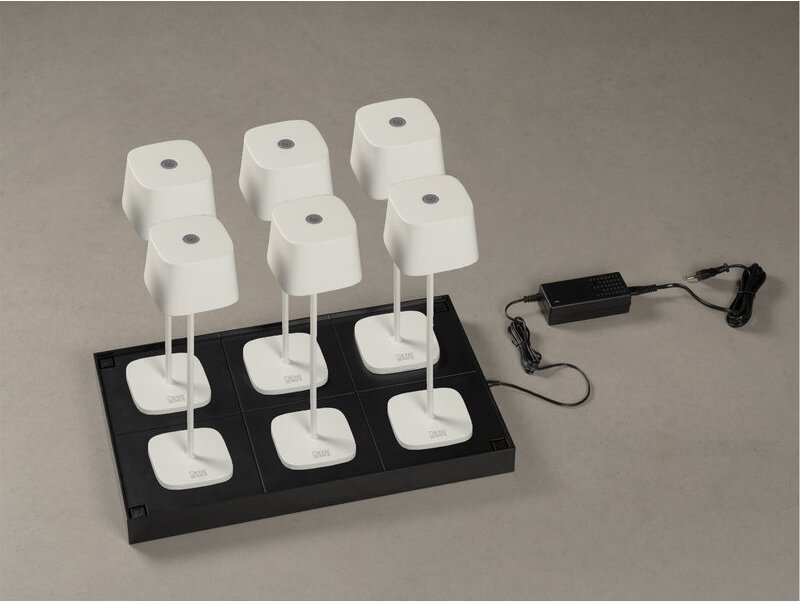 Meinewunschleuchte - 6er Set Outdoor Akku Tischleuchten mit usb Ladestation