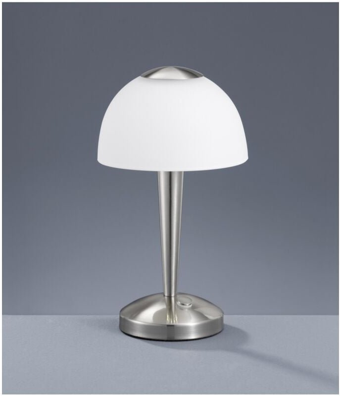 Iperbriko - Tischlampe Ventura Led Touch Nickel und Weißglas Ø15 cm Trio Lighting