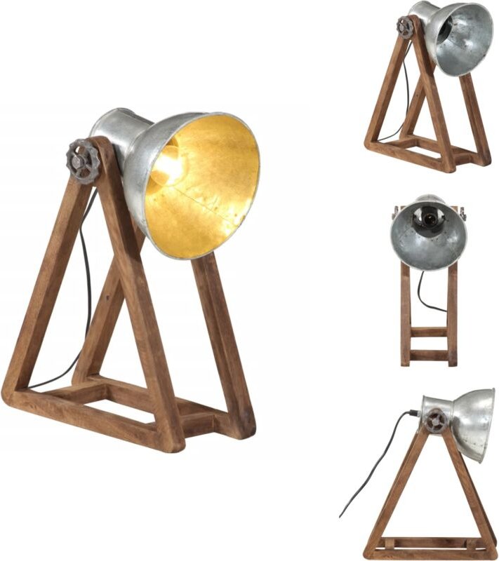 Schreibtischlampe 25 W Vintage-Silbern 30x17x40 cm E27 - Vintage-Lampe - Industrielampen - Schreibtischleuchte - Tischla...
