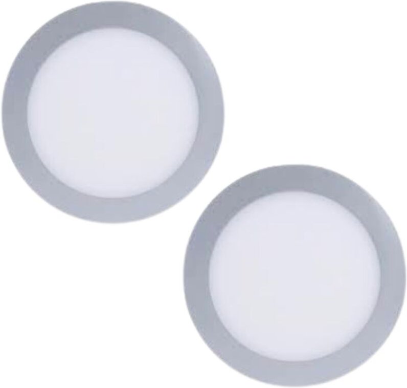 Forlight - Easy Circular - 2 Downlights con led integrado 6000K para iluminar hacia abajo on/off ø22,5cm Color Gris