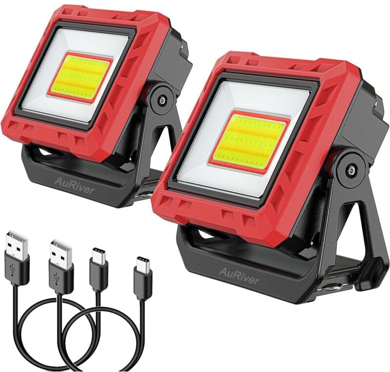 LED-Arbeitsleuchte, 2000 Lumen, superhell, batteriebetriebene Inspektionsleuchte, 360° drehbarer Magnetfuß, Garage/Werks...