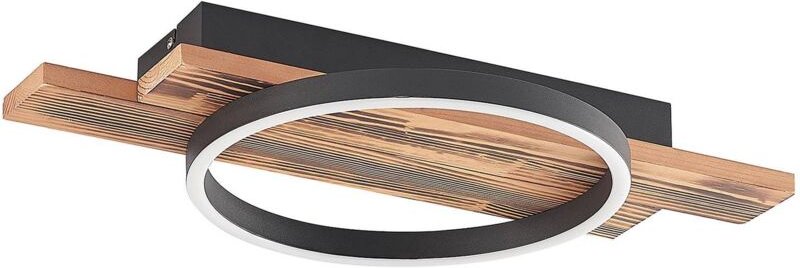 Thumbnail - Led Deckenleuchte 'Sentoa' aus Holz dimmbar für Wohnzimmer & Esszimmer von Lindby