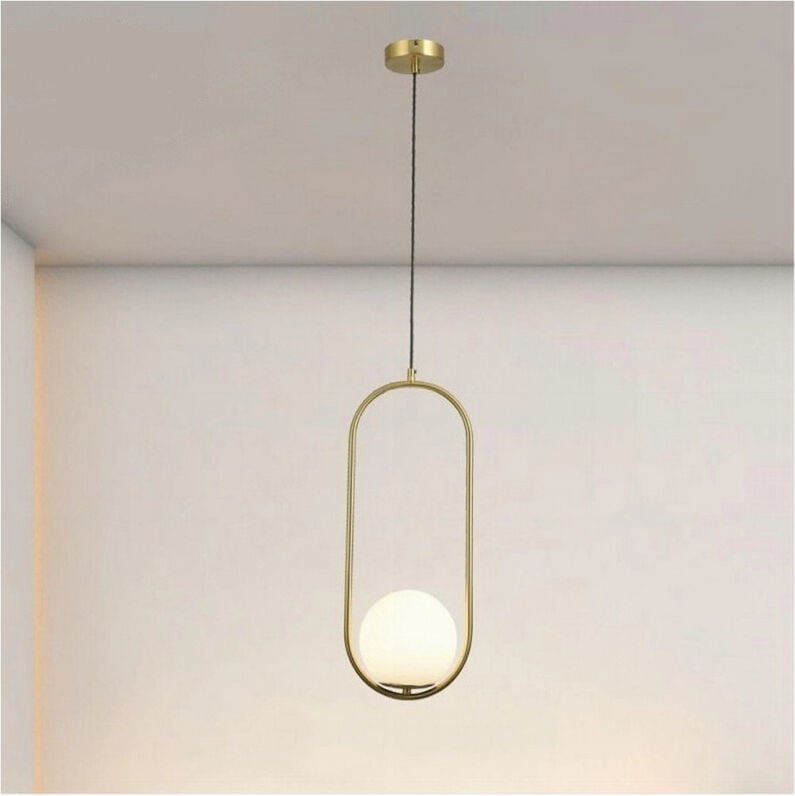 Trade Shop Traesio - Trade Shop - oval sospensionen mit attacco vetro E27 moderna minimal 32835 -