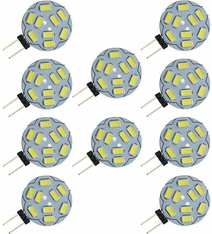 10er-Pack G4 9 SMD 5730 12V AC/DC LED-Lampen, Zweikanal-Sockel, Einbau-Deckenleuchte. LED-Ersatzlampe für 20-W-Halogenla...