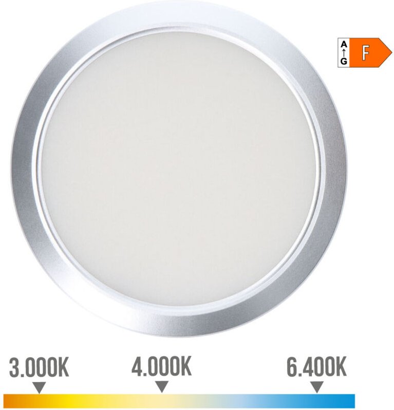 EDM - Verstellbares LED-Downlight, Auf-/Einbau Ø22,5cm (20W, 2.050lm) Chrom 31508