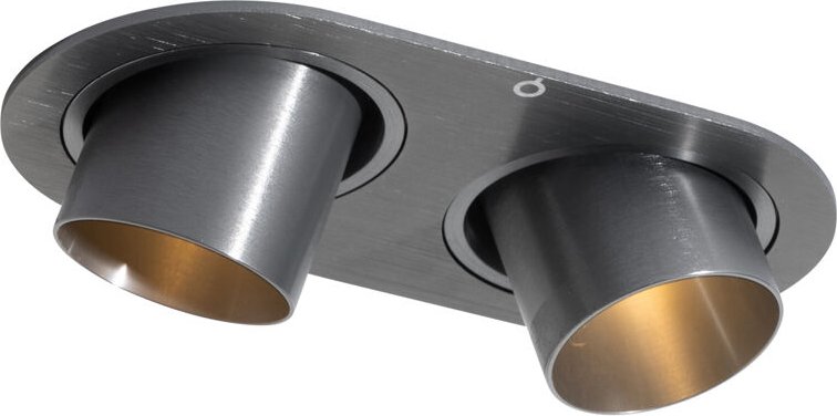 Runder Einbau-Strahler Gunmetal GU10 35mm schwenkbar 2-flammig - Installa