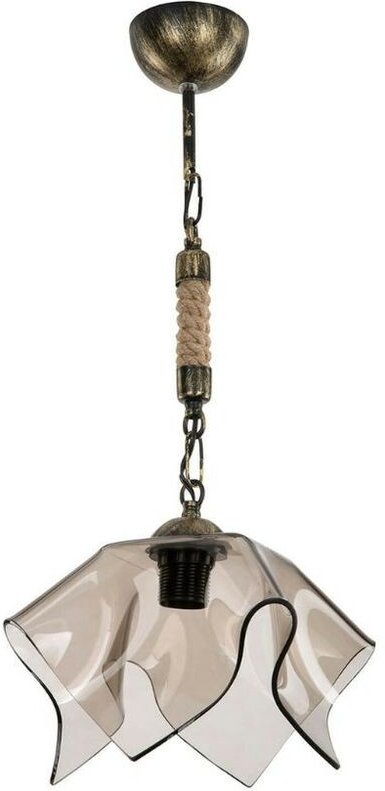 Volga Pendelleuchte MDL3781 Antikgold und Rauchglas