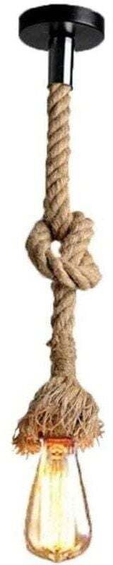 E27 Retro-Hängeleuchte aus Hanfseil, Vintage-Stil, rustikale Leuchte für Restaurant, Bar, Café – 1,5 m