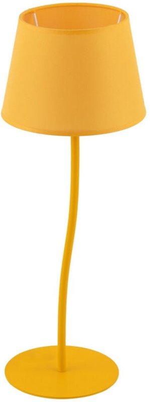 TK Nicola Tischlampe mit rundem konischem Schirm Gelb 1xE27