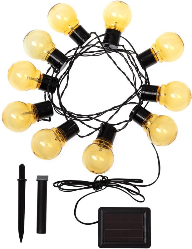 Thumbnail - LED-Glühbirnengirlande Solar Nikola 2m 6000K Kaltweiß