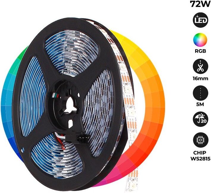 Barcelona Led - LED-Streifen Smart ic rgb 12 v dc - 14,4 W/m -IP20 - 60 LED/m -